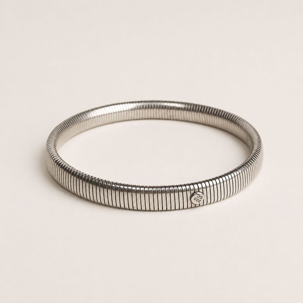 Vtg Godfrey Carter GC 925 Sterling Silver Cobra Expansion Bracelet Ribbed Bangle